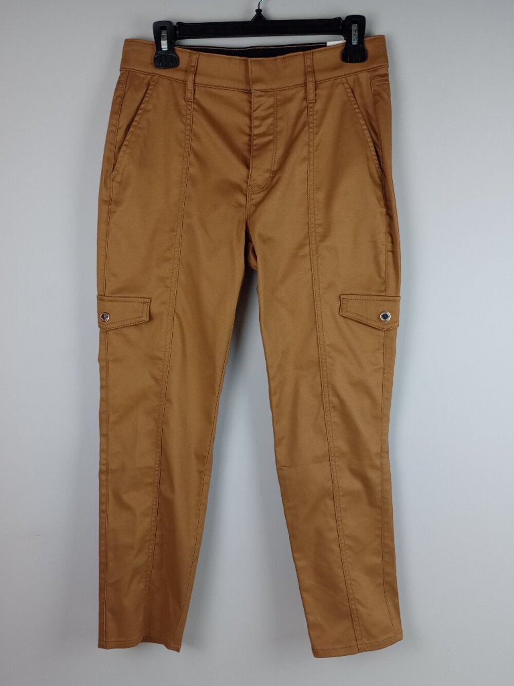 NWT White House Black Market Women 4 Tan High Rise Crop Cargo Pocket Slack Pants